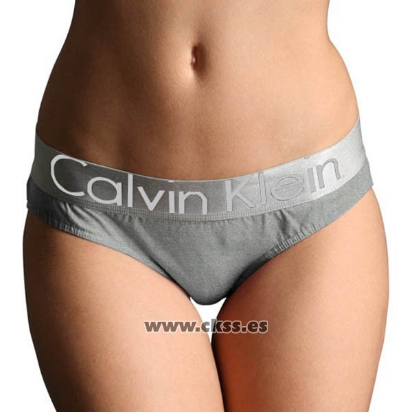 Slip Calvin Klein Mujer Steel Blateado Gris